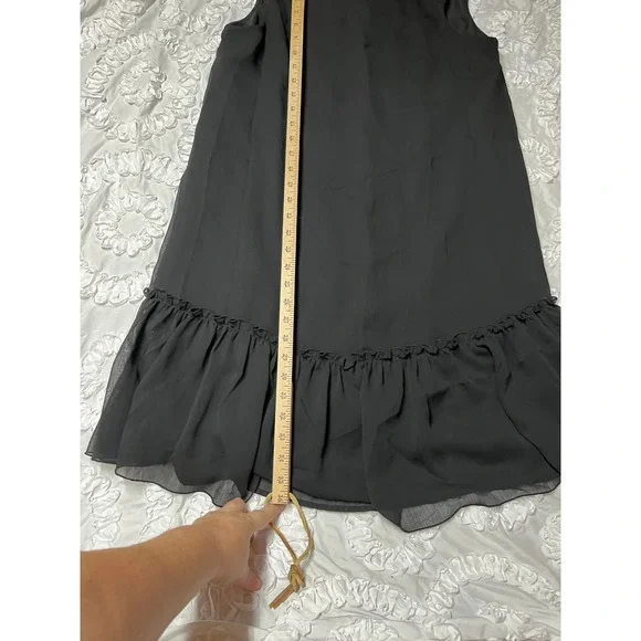Tommy Hilfiger Black Sleeveless‎ Ruffle Hem Dress Women Sz 14 Little Black dress - Picture 6 of 8